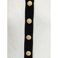 Balmain LS BUTTONED TORSADE KNIT CARDIGAN