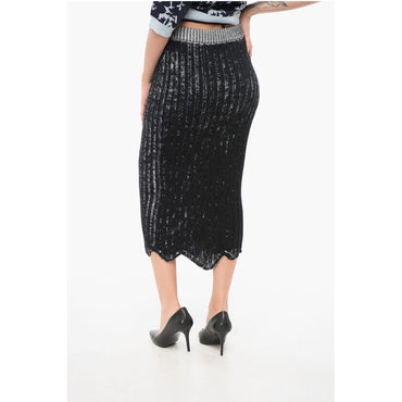 Acne Studios Knit Pencil Skirt with Rope Belt