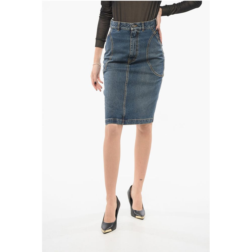 Alaïa Denim Pencil Skirt