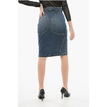Alaïa Denim Pencil Skirt