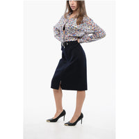 Prada Angora Blend Longuette with Leather Belt
