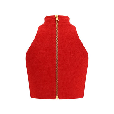 Balmain Bouclé wool crop Top