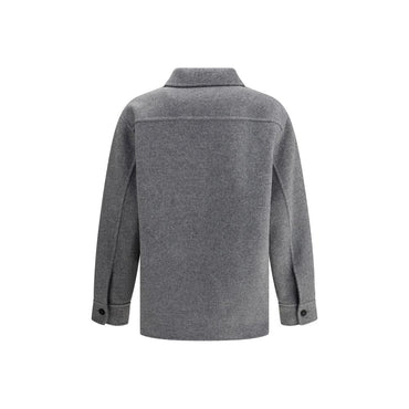 Jil Sander Gray Fleece Wool Coat