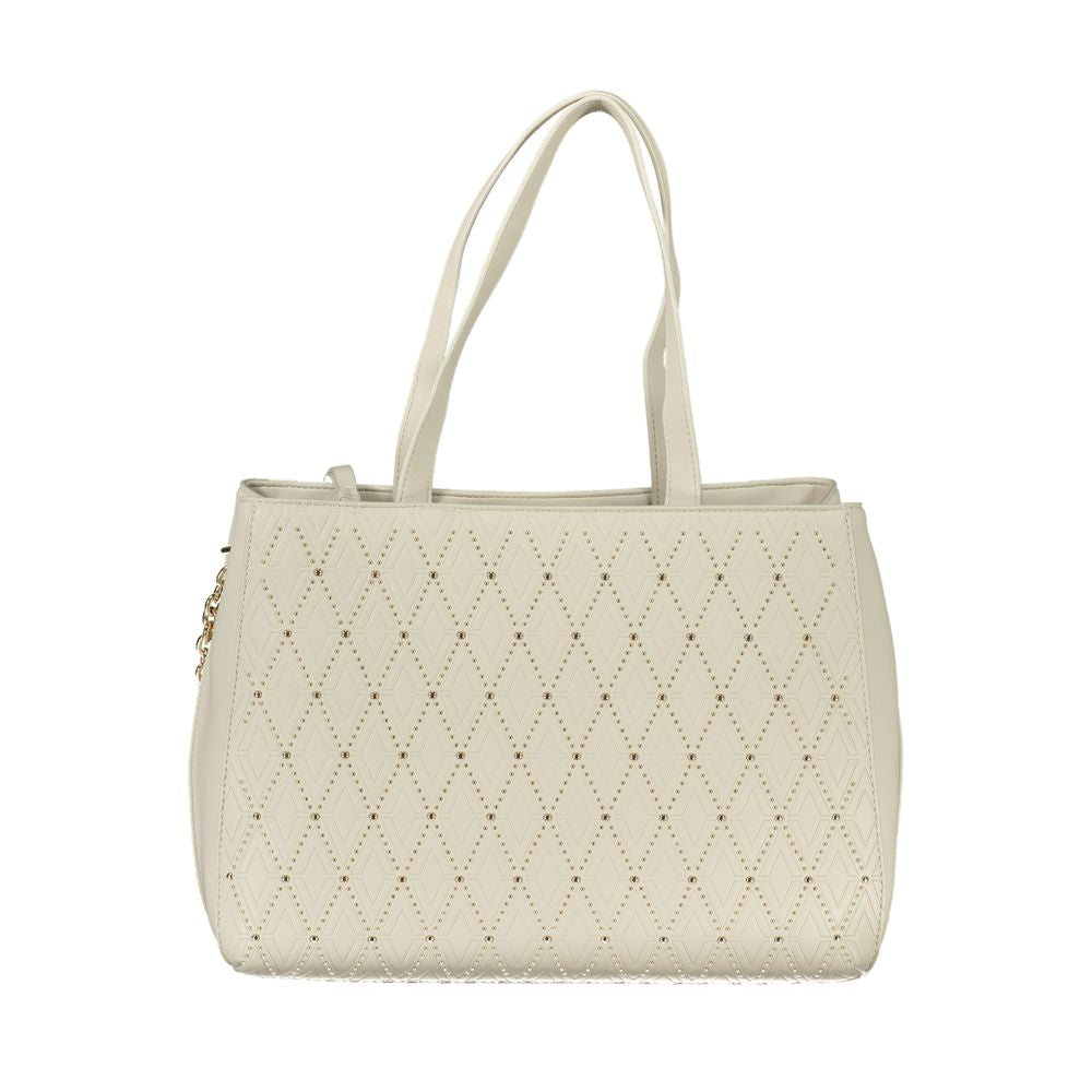 Valentino Bianco Polyurethane Women's Bag with Two Handles and Chain Strap