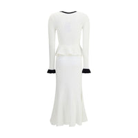 Self-Portrait Pointelle Knit Long Dress
