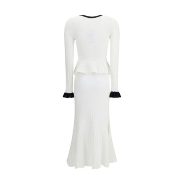 Self-Portrait Pointelle Knit Long Dress