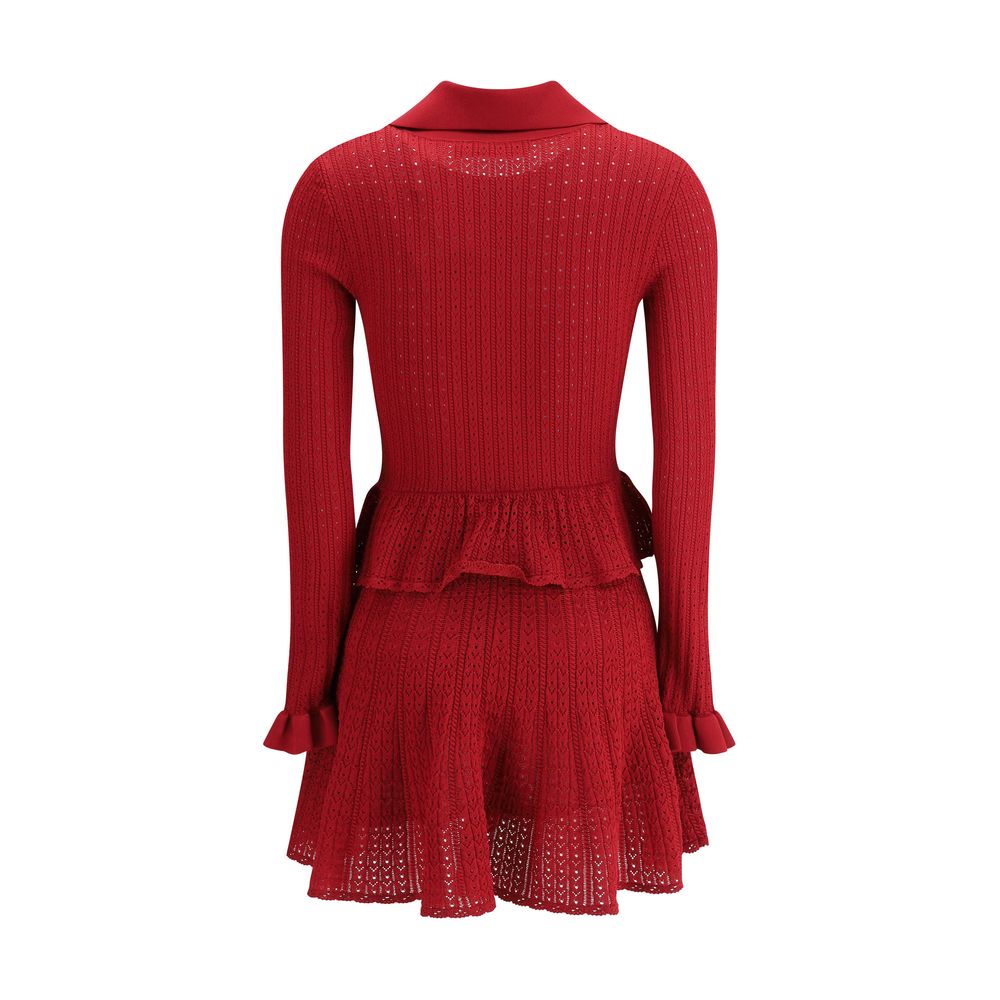 Self-Portrait Pointelle knit short Dress