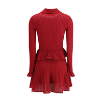Self-Portrait Pointelle knit short Dress