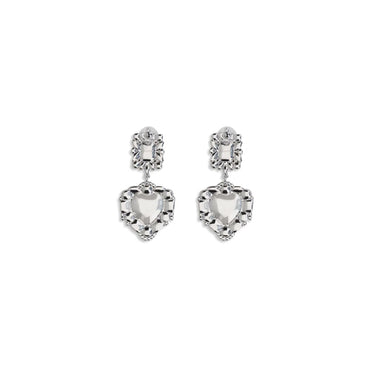 Self-Portrait Earrings with heart-shaped pendant