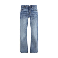7FOR Blue Cotton Straight-Leg Jeans