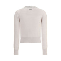 PINKO Rhinestone-decorated collar Sweater