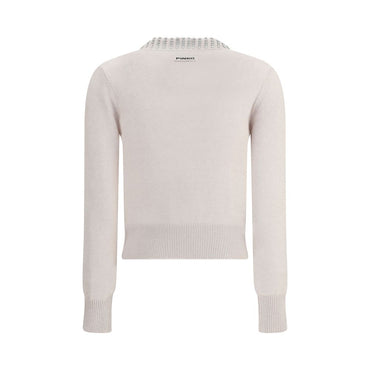 PINKO Rhinestone-decorated collar Sweater
