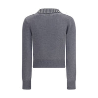 PINKO Rhinestone-decorated collar Sweater