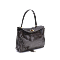 Balenciaga Rodeo Shoulder Bag in crocodile-print leather