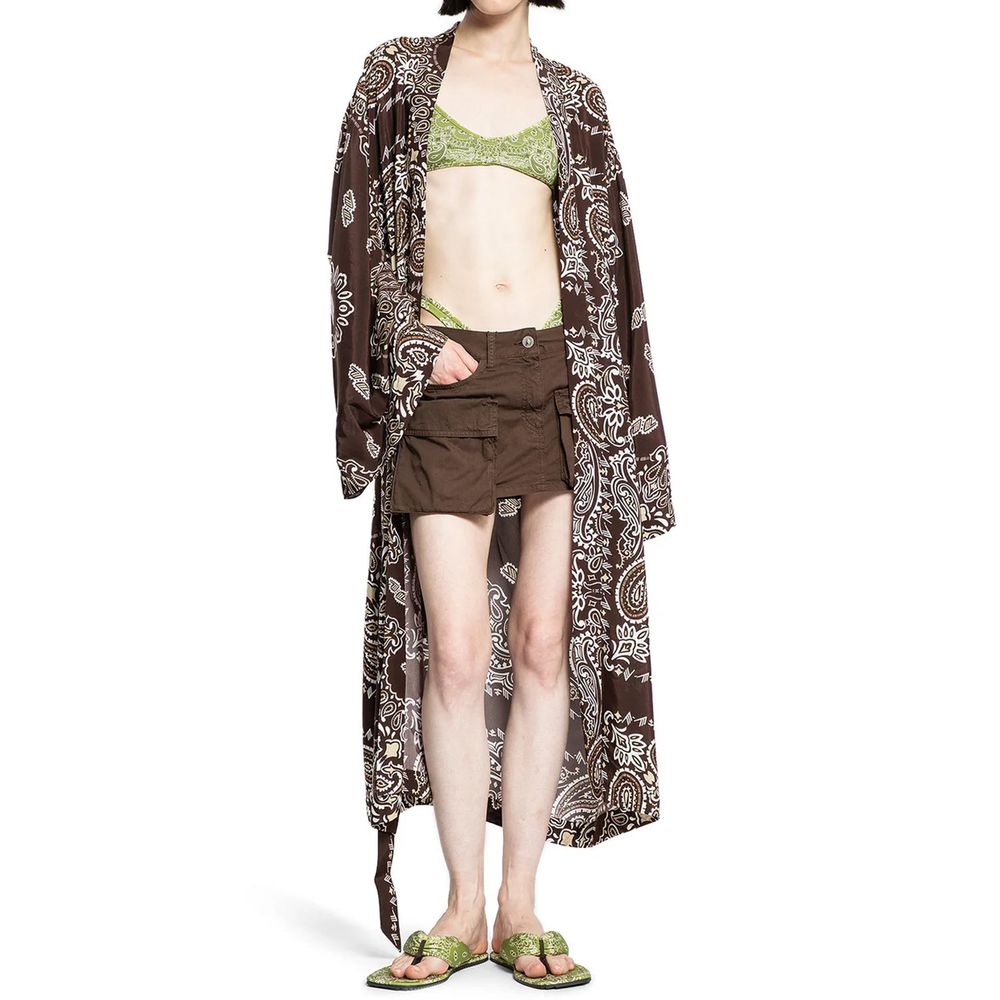 The Attico Printed Viscose Twill Kaftan Dress