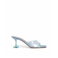 Amina Muaddi Lupita Glass Pvc Denim Mules