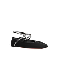 Amina Muaddi Mesh Crystal Ballerina Flats