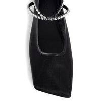 Amina Muaddi Mesh Crystal Ballerina Flats