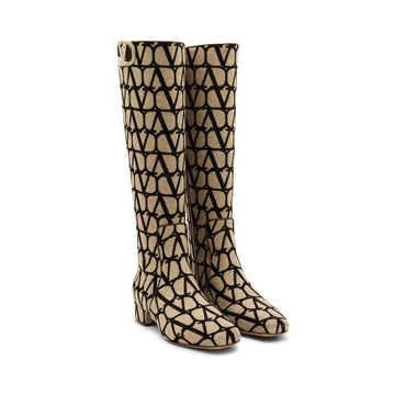 Valentino Garavani Canvas Logo Boots