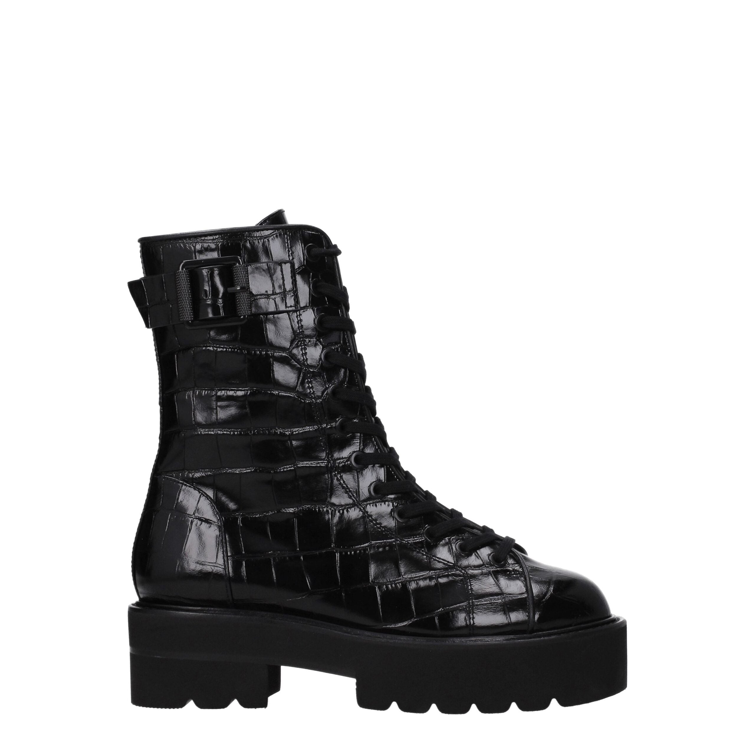 Stuart Weitzman Black Leather Ankle