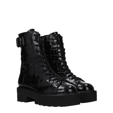 Stuart Weitzman Black Leather Ankle