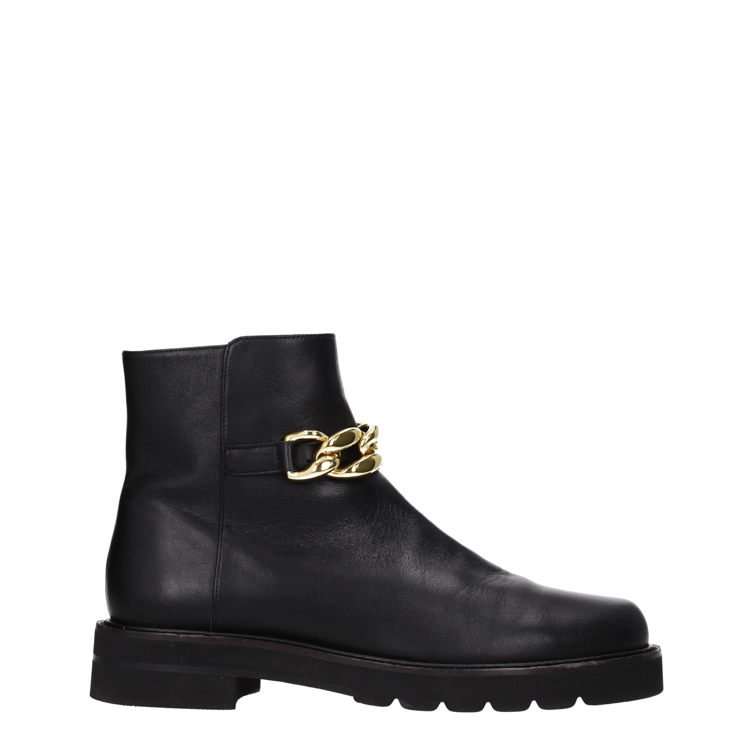 Stuart Weitzman Black Leather Ankle