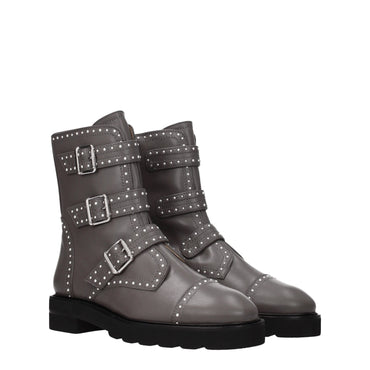 Stuart Weitzman Gray Leather Ankle