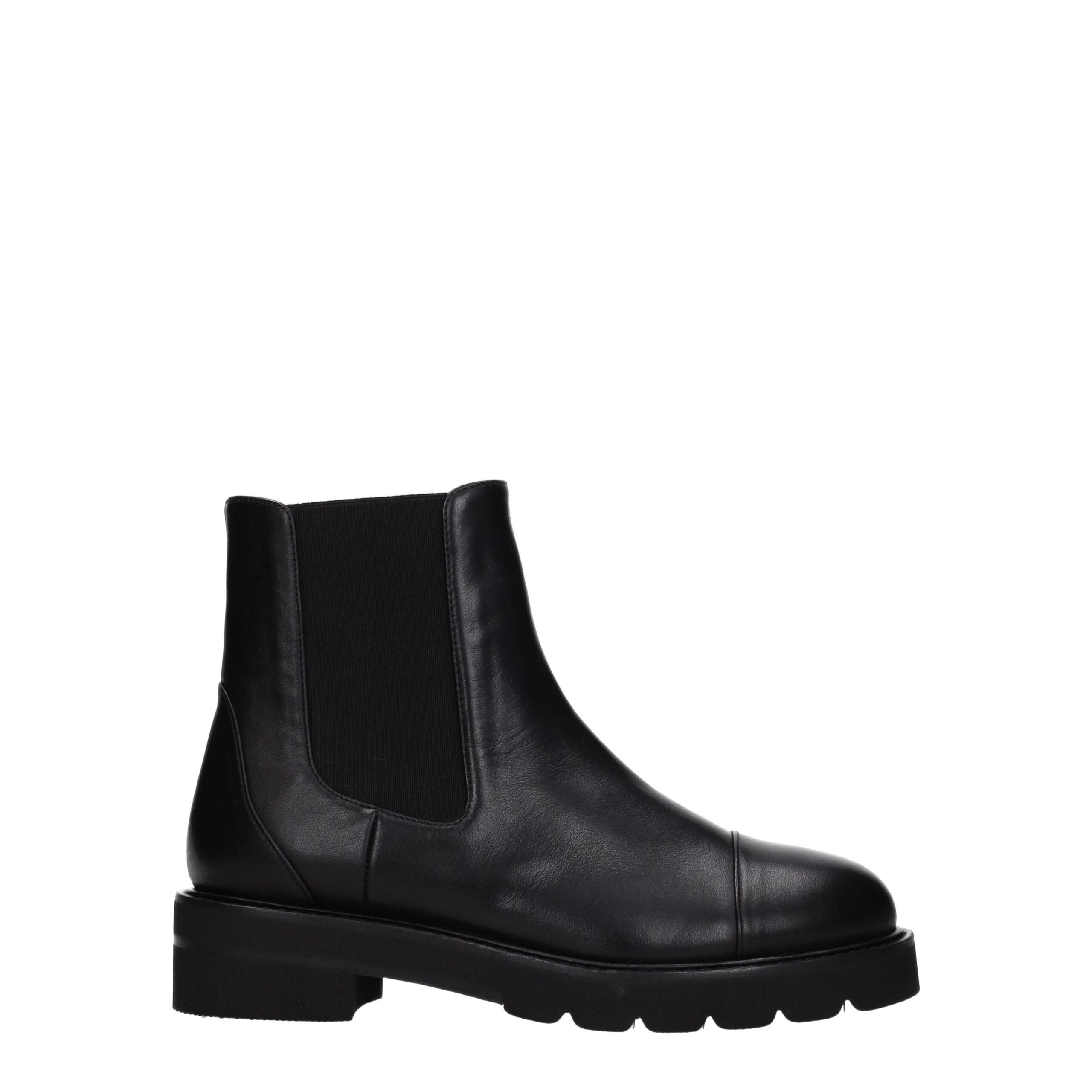 Stuart Weitzman Black Leather Ankle