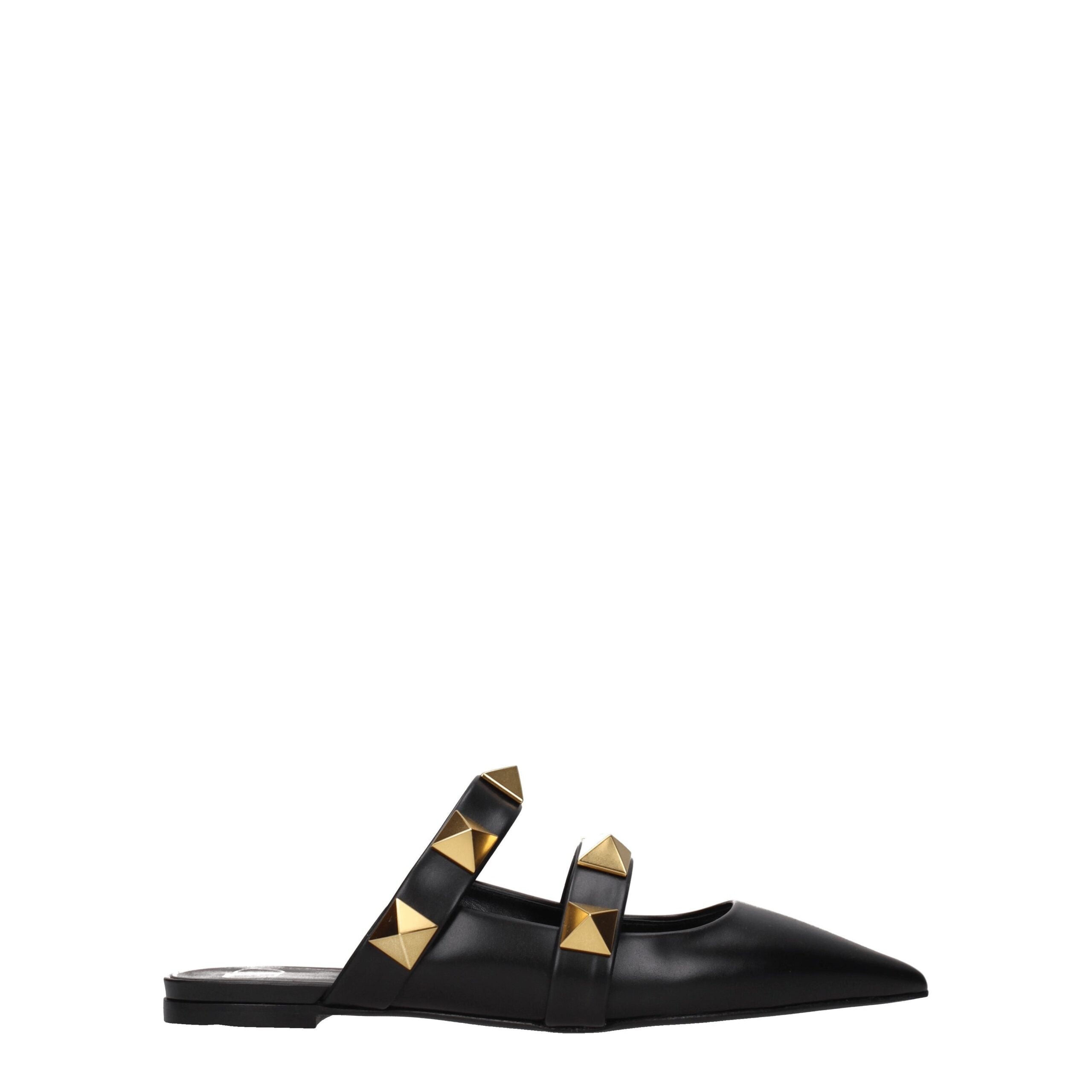 Valentino Garavani Black Leather Sandal