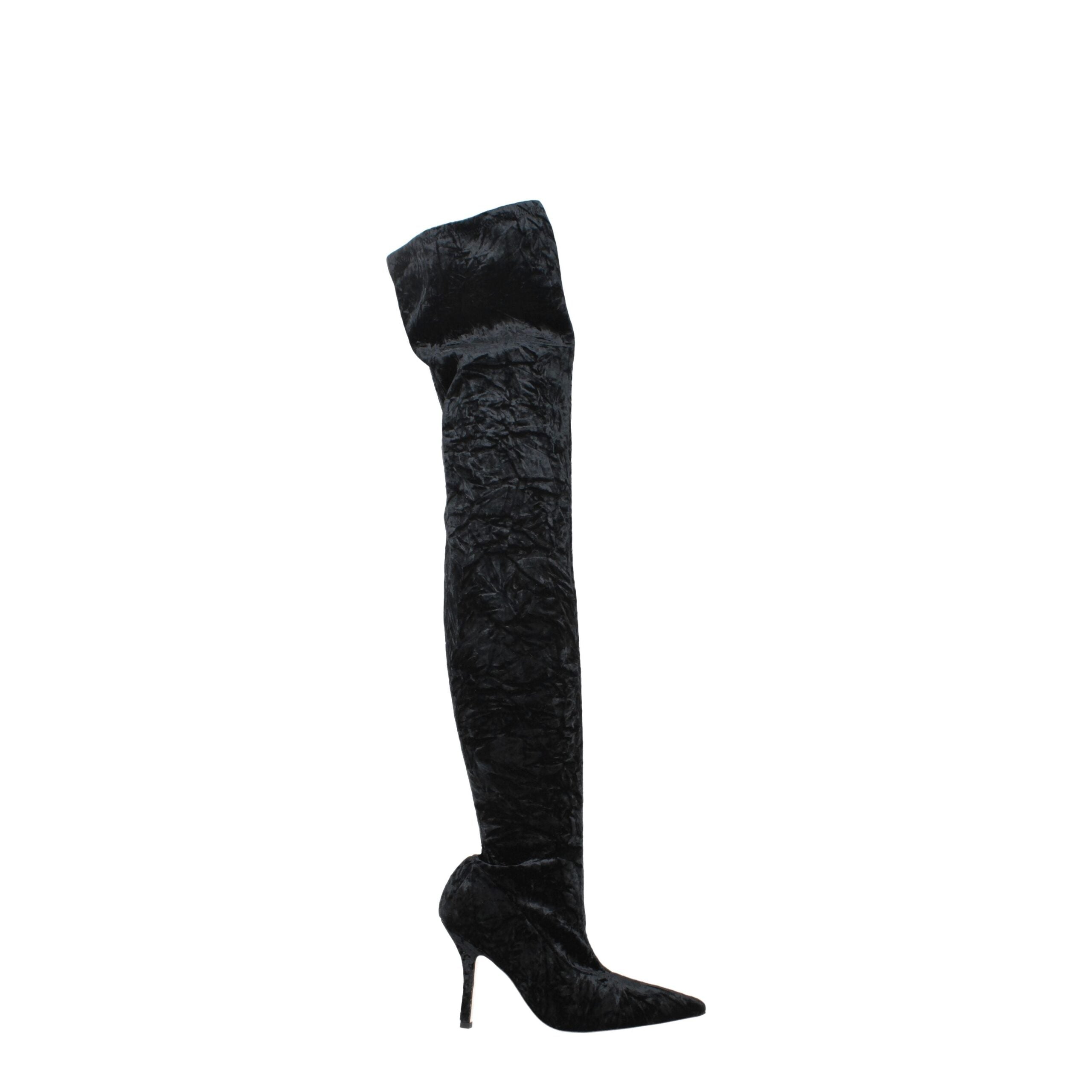 Paris Texas Black Velvet Boot