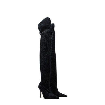 Paris Texas Black Velvet Boot