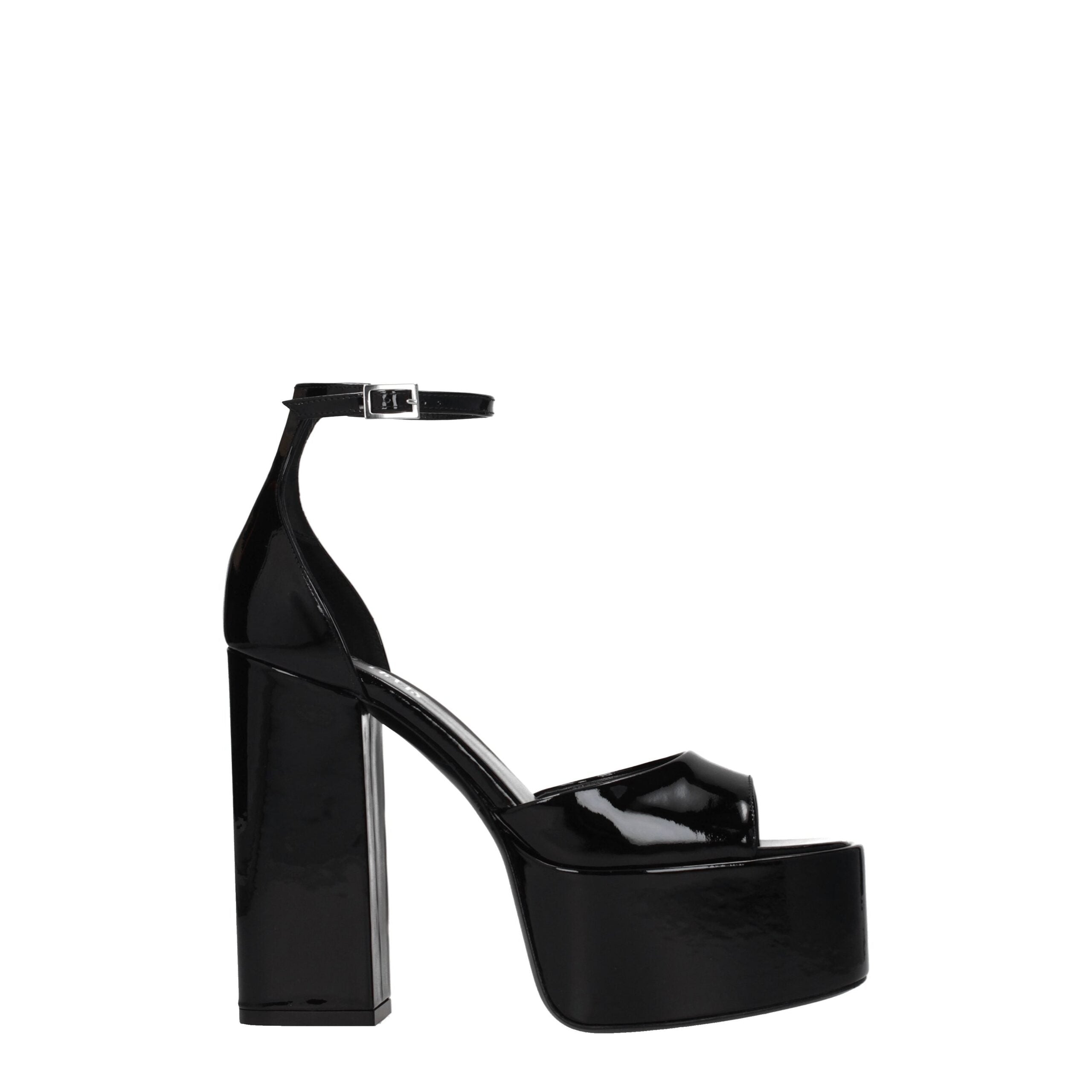 Paris Texas Black Leather Sandal