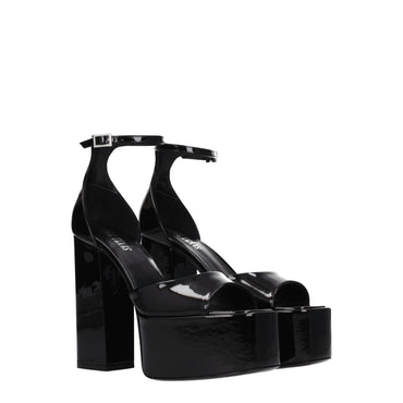 Paris Texas Black Leather Sandal