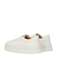 Jil Sander White Leather Platform Sneakers