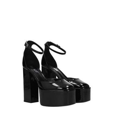 Paris Texas Black Leather Sandal