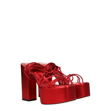 Paris Texas Red Leather Sandal