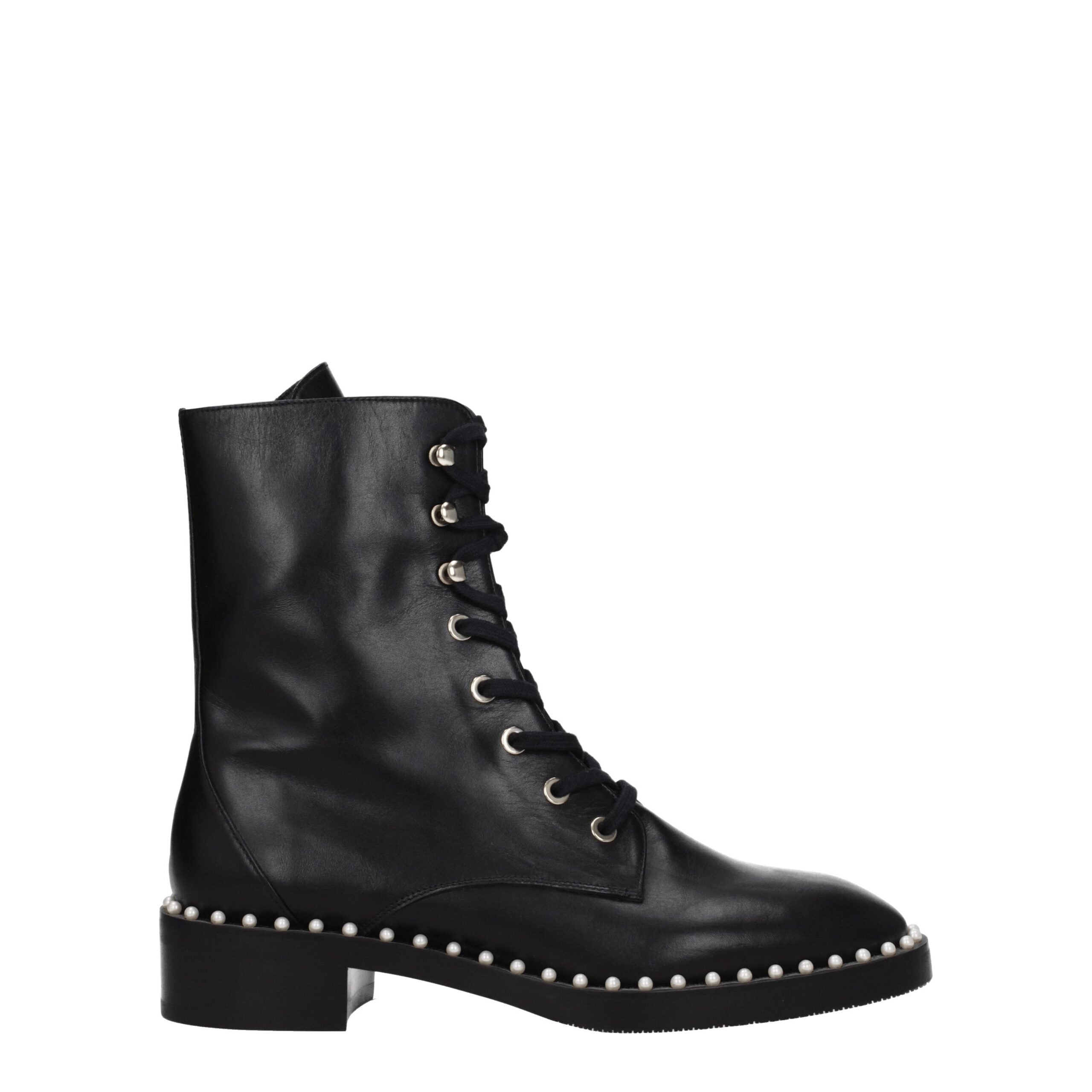 Stuart Weitzman Black Leather Ankle