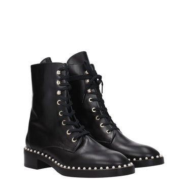 Stuart Weitzman Black Leather Ankle