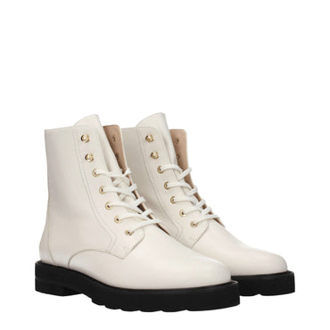 Stuart Weitzman White Leather Ankle