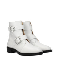 Stuart Weitzman White Leather Ankle