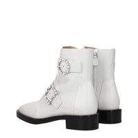 Stuart Weitzman White Leather Ankle