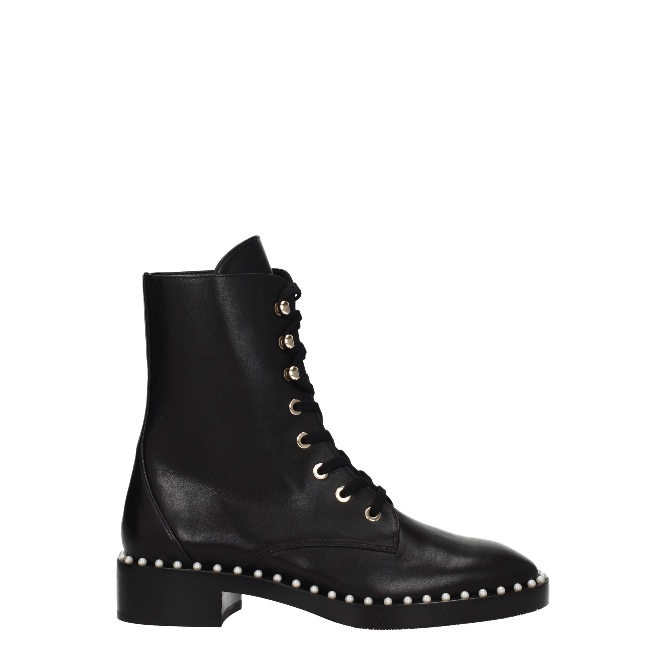 Stuart Weitzman Black Leather Ankle