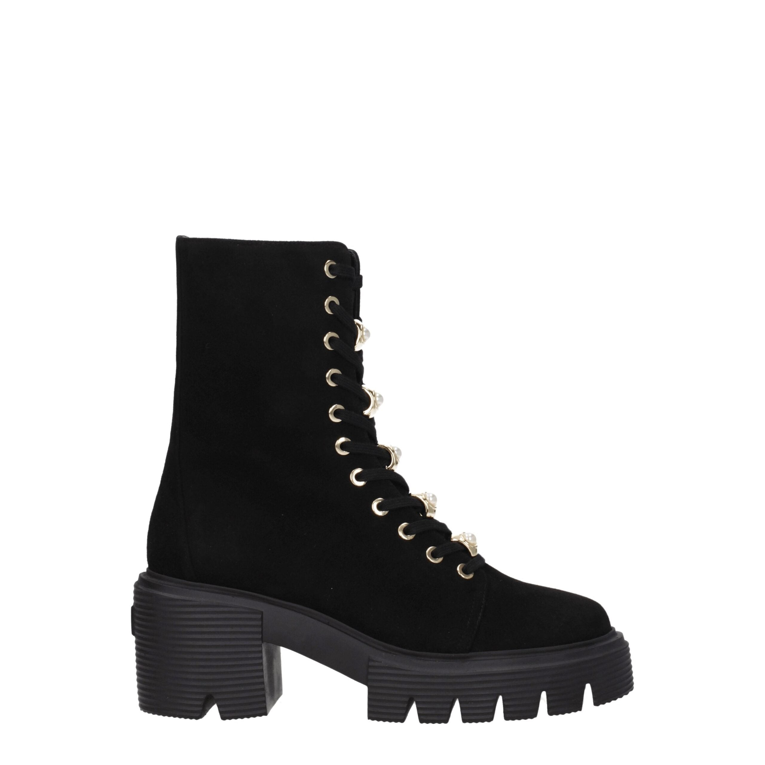 Stuart Weitzman Black Leather Ankle