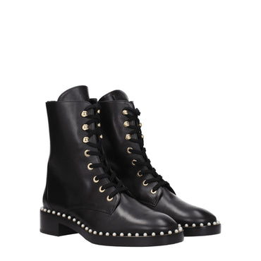 Stuart Weitzman Black Leather Ankle