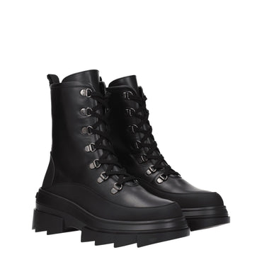Stuart Weitzman Black Leather Ankle