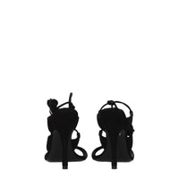 The Attico Black Leather Sandal