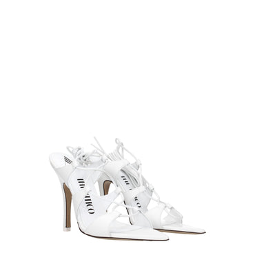 The Attico White Leather Sandal