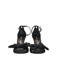 Stuart Weitzman Black Satin Sandal