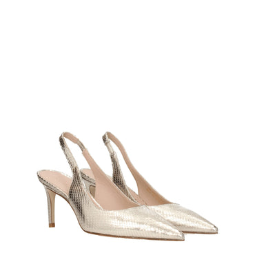Stuart Weitzman Gold Leather Sandal