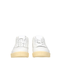 Jil Sander White Leather Low Top Sneakers